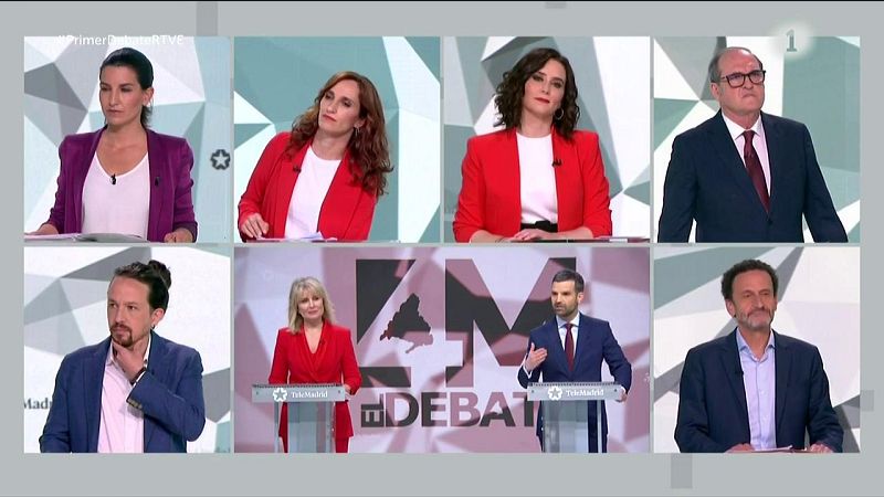 Debate electoral: primer minuto de presentación de los seis candidatos 