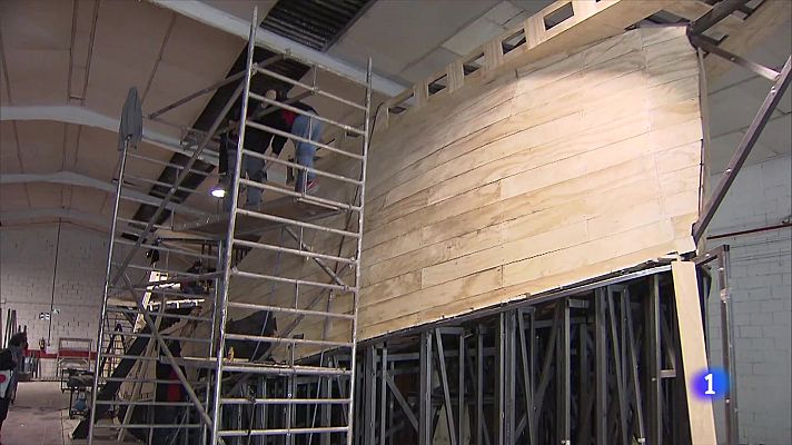 Telediario 1 - Un barco de 27x6 metros para rodar "Sin límites", serie de RTVE y Amazon