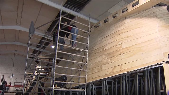 Telediario 1 - Un barco de 27x6 metros para rodar "Sin límites", serie de RTVE y Amazon