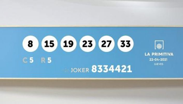 Sorteo de la Lotería Primitiva y Joker del 22/04/2021 