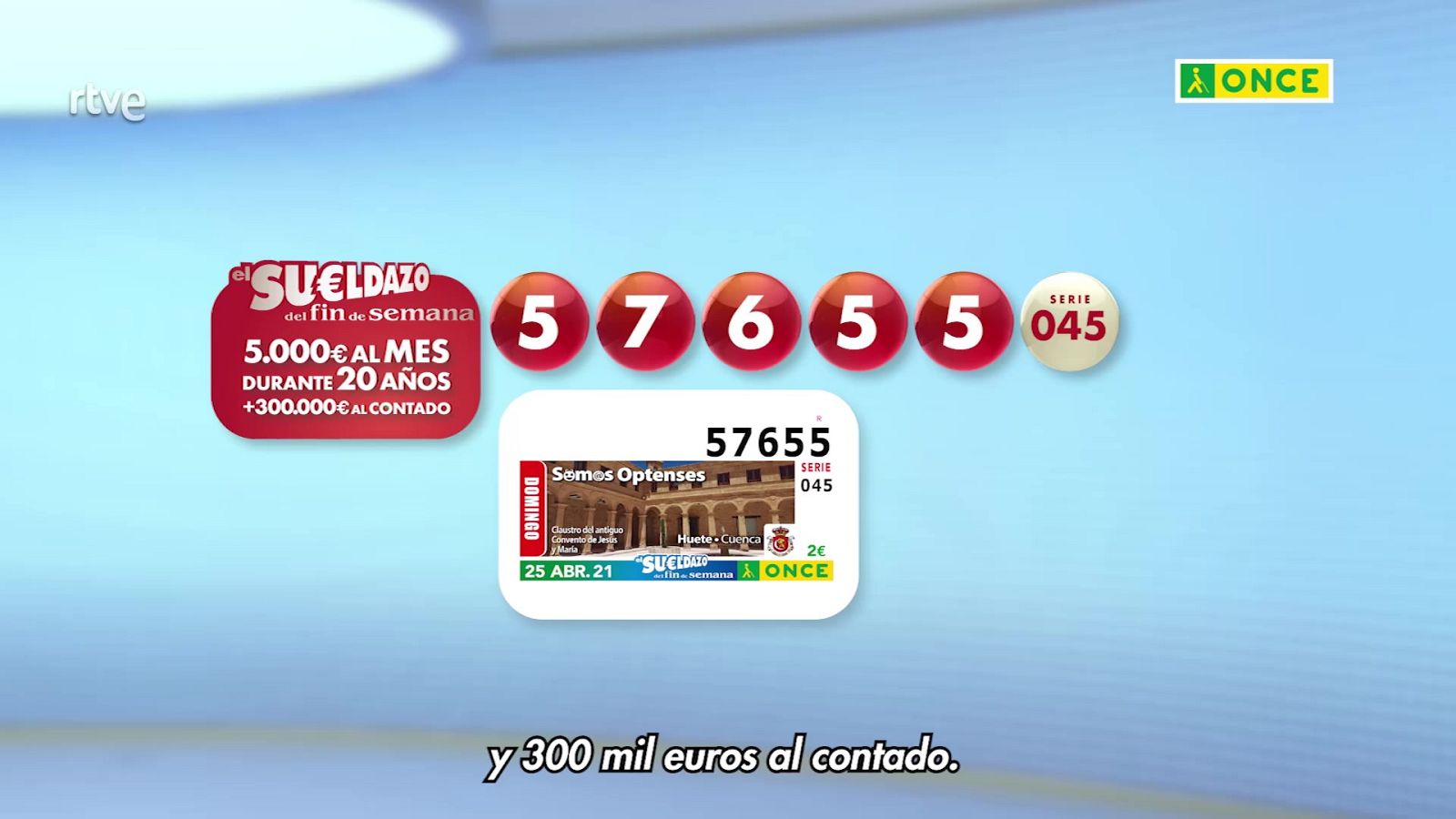 Sorteo ONCE - 25/04/21 - ver ahora