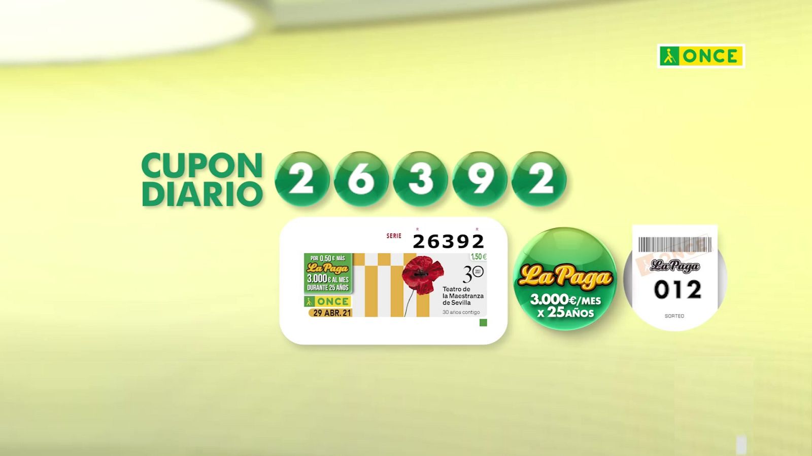 Sorteo ONCE - 29/04/21 - ver ahora