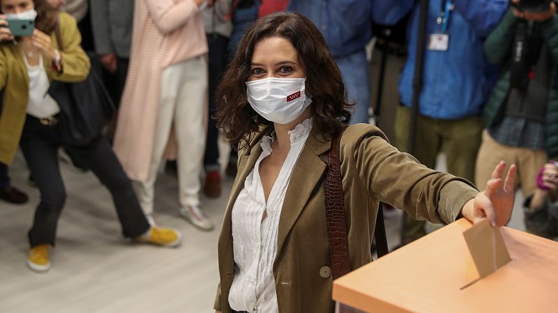 Vota Isabel Díaz Ayuso, candidata del PP a la presidencia de la Comunidad de Madrid