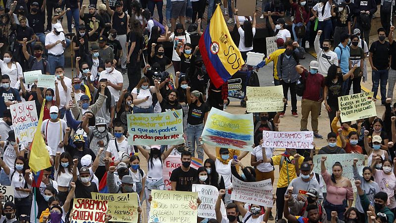 La huelga general marca el octavo día de manifestaciones en Colombia
