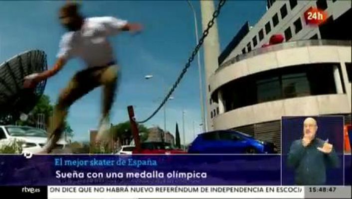 Telediario 1 - Danny Leon sueña con una medalla olímpica en skate