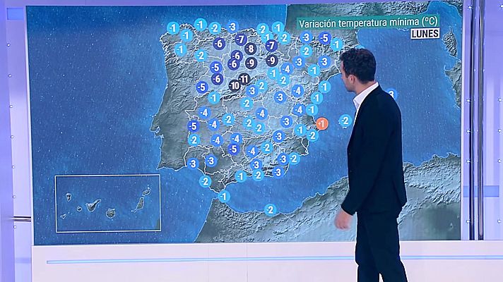 Temperaturas en descenso notable en buena parte del interior peninsular