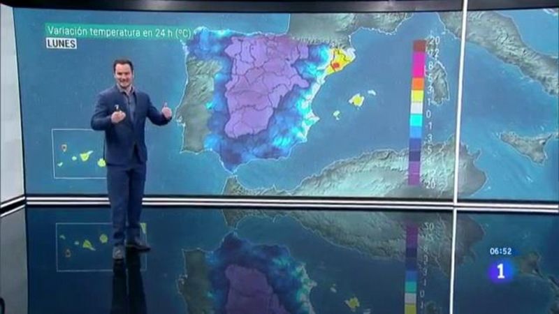 Las lluvias y el descenso de las temperaturas siguen este lunes