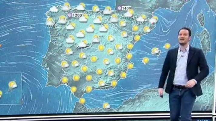 Telediario 1 - La Aemet prevé un descenso térmico en la mitad norte y viento fuerte en diversas zonas