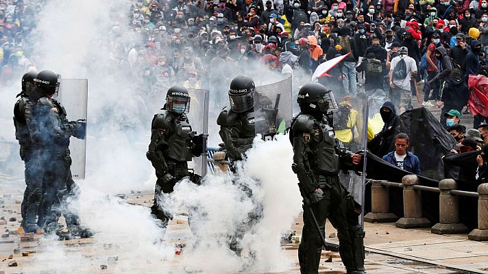 Telediario 1 - Nuevas movilizaciones en Colombia tras romperse el diálogo con el Gobierno
