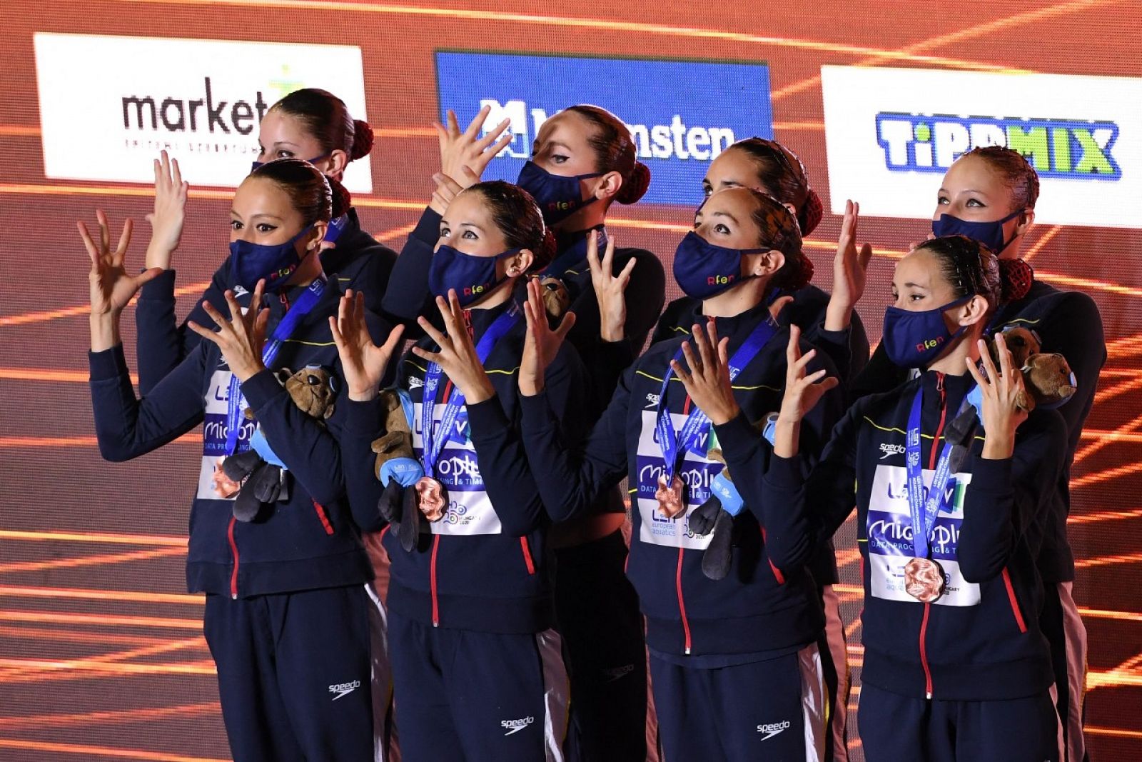 El equipo español de sincro recibe el bronce europeo