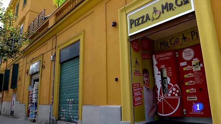 Polémica en Italia por una máquina expendedora que prepara pizzas al instante