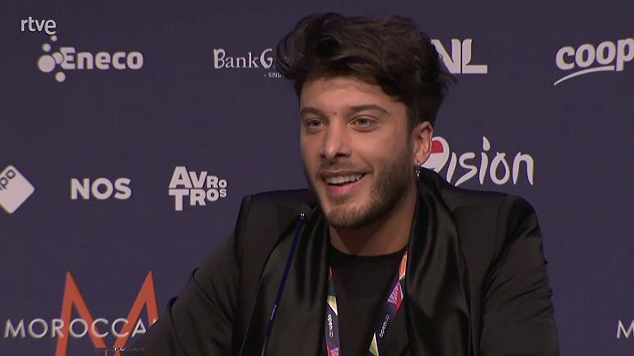 Eurovisión - Rueda de prensa de Blas Cantó tras el primer ensayo
