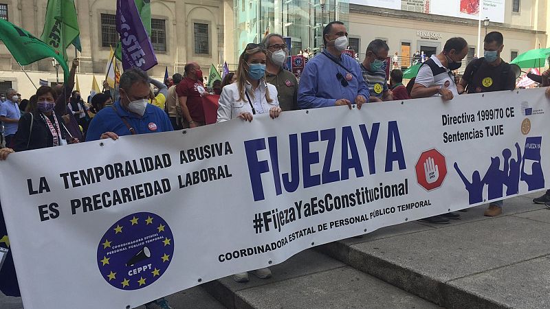 Los interinos se movilizan de nuevo bajo el lema "Fijeza Ya Es Constitucional"