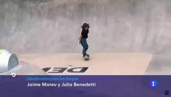 Telediario 1 - Los skaters Jaime Mateu y Julia Benedetti se clasifican paa Tokio 2020
