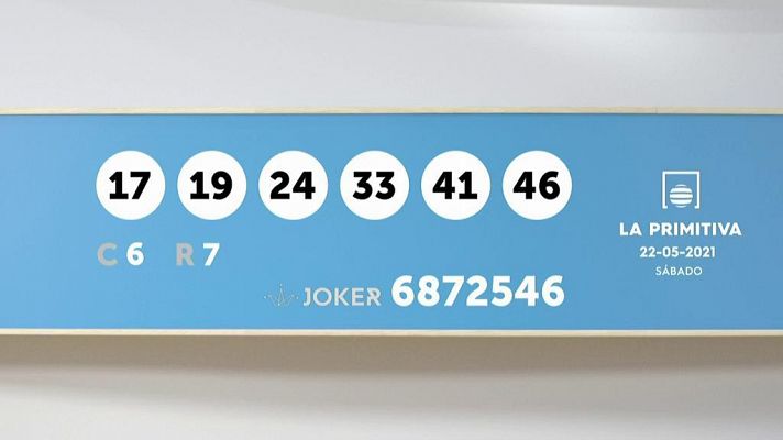 Sorteo de la Lotería Primitiva y Joker del 22/05/2021