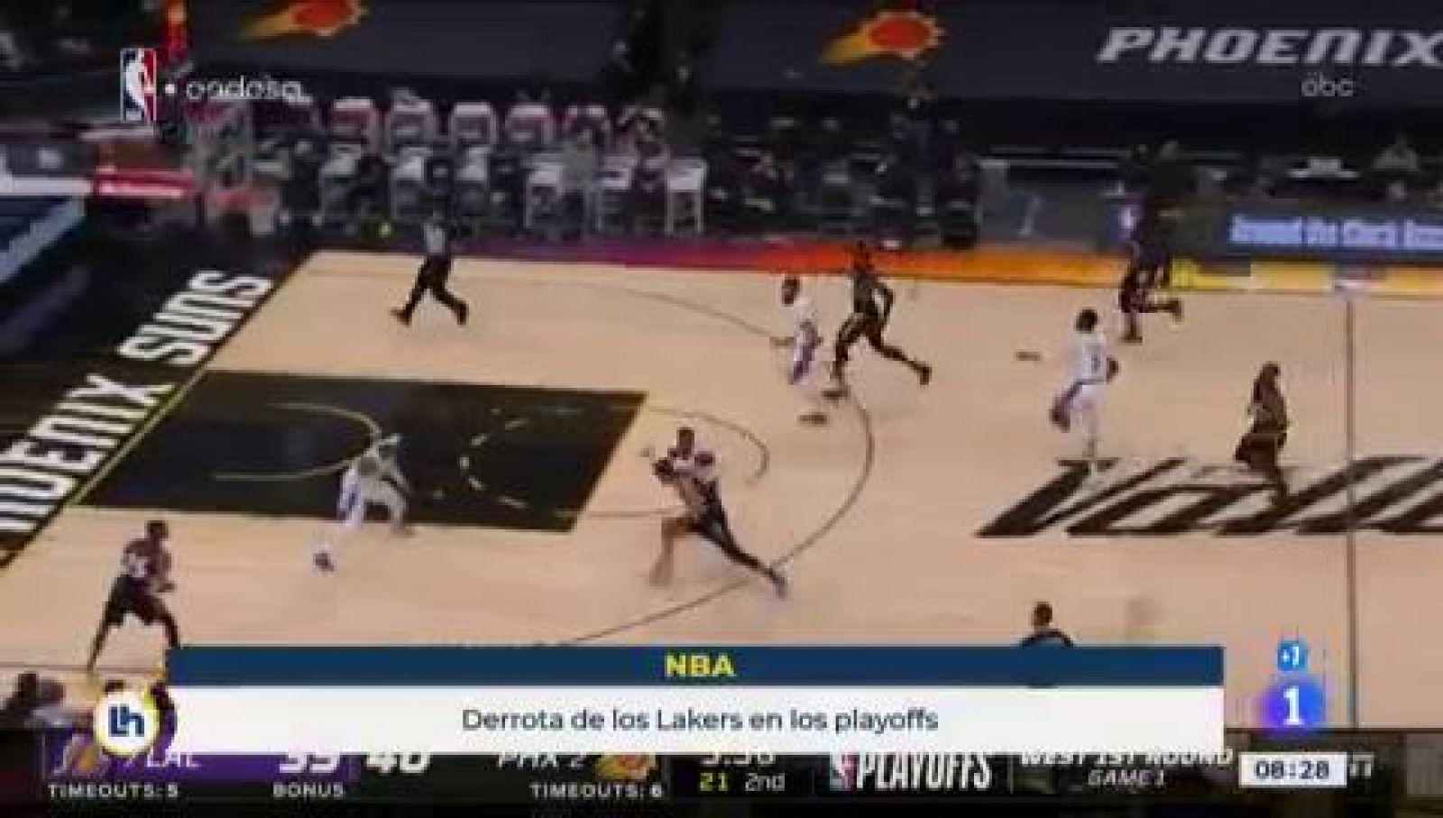 Los Lakers arrancan los playoffs de la NBA perdiendo ante Suns