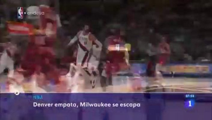 Telediario 1 - Los Denver Nuggets igualan a Blazers y los Bucks toman ventaja ante Miami