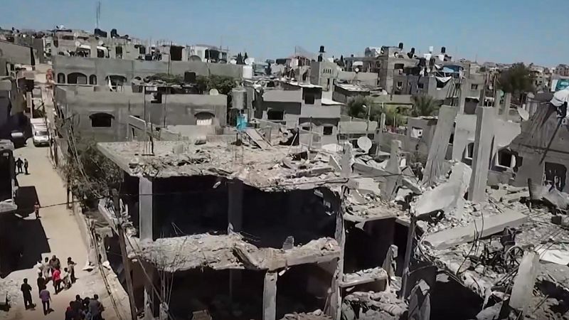Las ruinas de Gaza tras los bombardeos vistas desde un dron