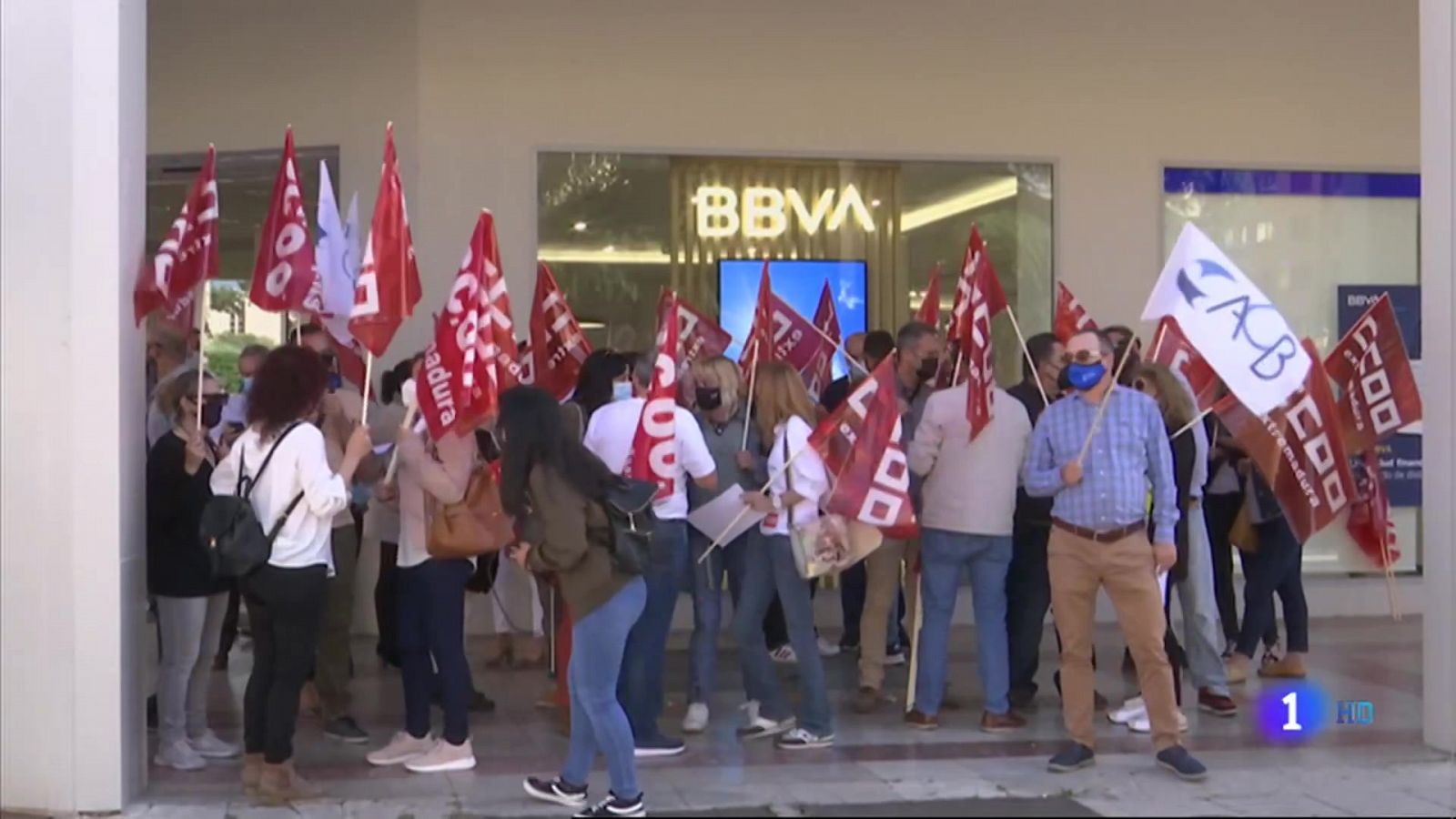 Protestas contra el ERE del BBVA