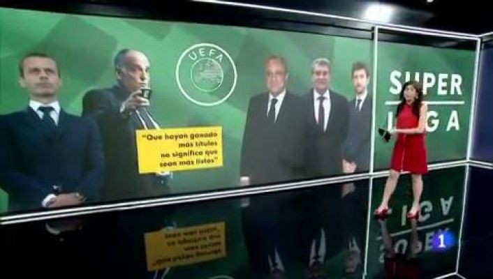 Telediario 1 - Javier Tebas: "La Liga no defenderá a ningún club español sancionado por la UEFA"