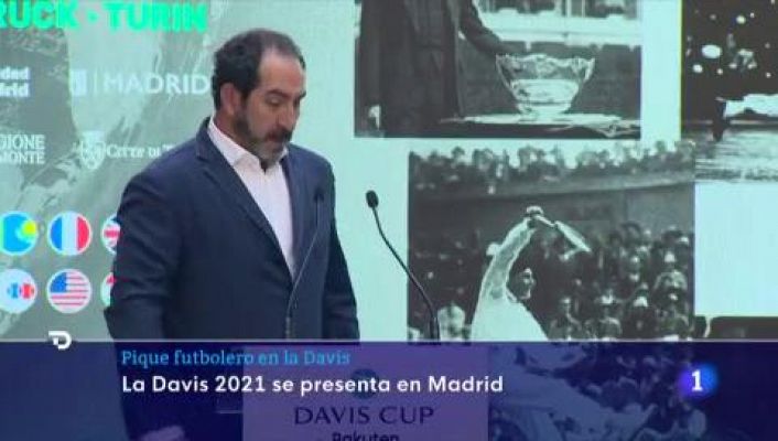 Telediario 1 - Pique futbolero en la presentación de la Davis 2021