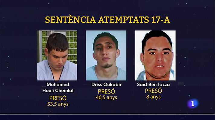 L'Informatiu - L'Audiència Nacional imposa 53, 46 i 8 anys de presó als acusats del 17-A