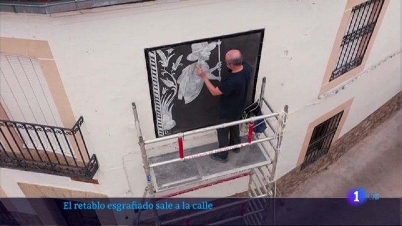 El retablo esgrafiado de la Mata sale a la calle - 28/05/2021