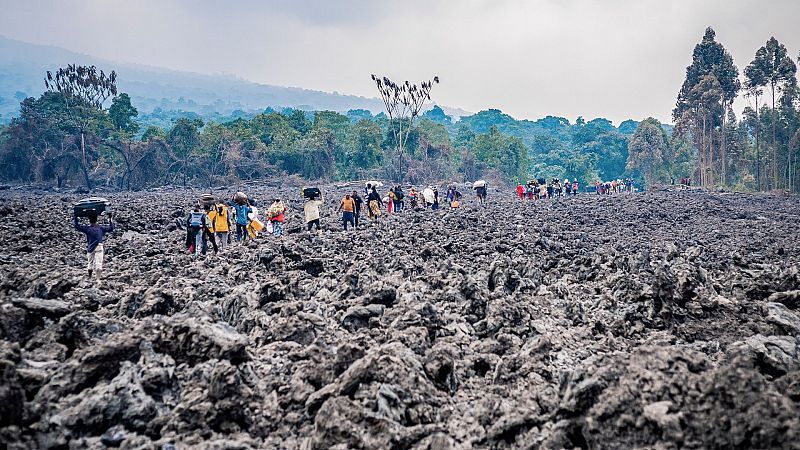 El drama de los desplazados en Congo: evacuadas miles de personas por la erupción del volcán Nyiragongo