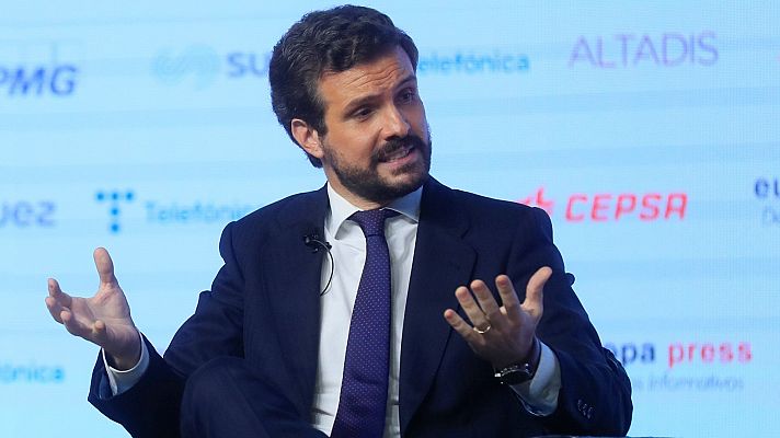 Telediario 1 - Casado defiende ir a la manifestación contra los indultos y rechaza las críticas a una posible foto de Colón