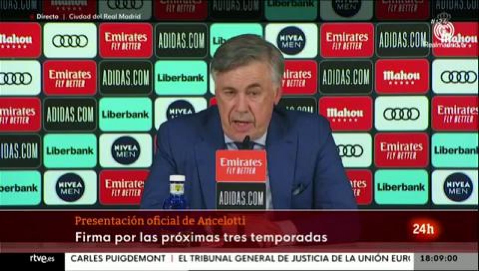 Carlo Ancelotti: "No hemos tenido tiempo de hablar de Sergio Ramos"