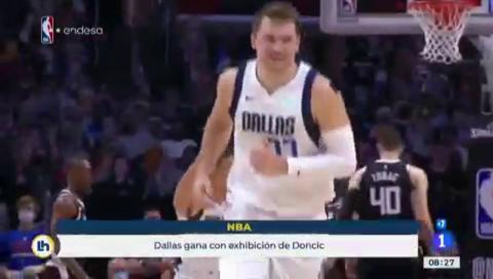 Exhibición de Doncic en la victoria de Dallas ante Clippers