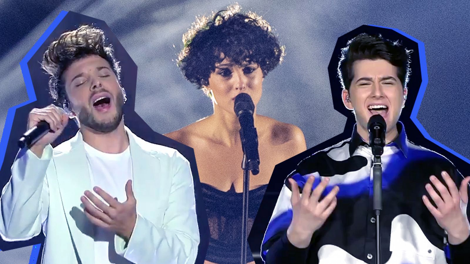 Eurovisión - Blas Cantó, Gjon y Barbara Pravi, en el final de 'Rocío...'