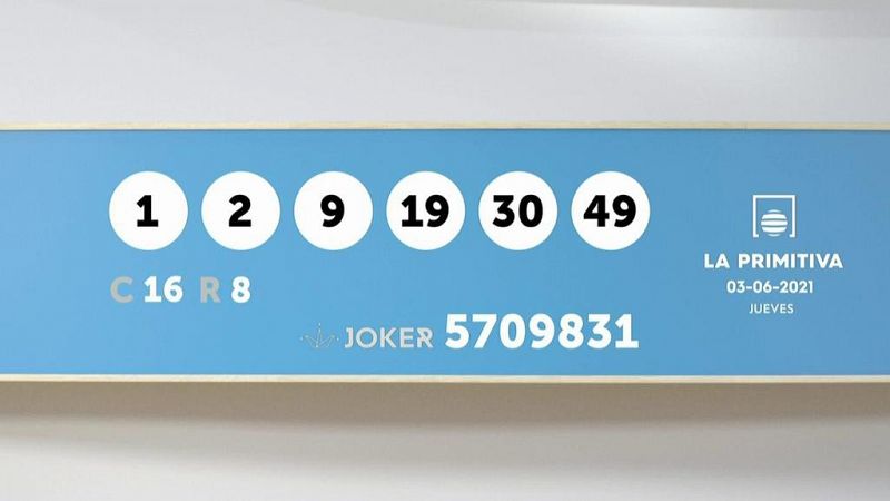 Sorteo de la Lotería Primitiva y Joker del 03/06/2021 - Ver ahora