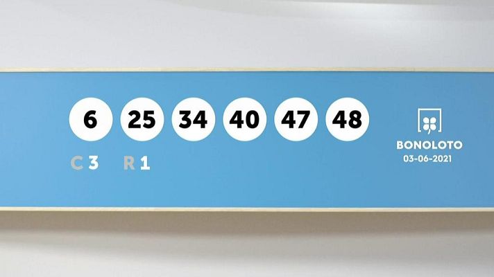 SELAE - Sorteo de la Lotería Bonoloto del 03/06/2021