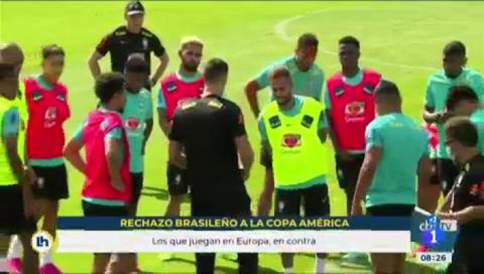 Telediario 1 - Jugadores de Brasil rechazan que la Copa América se juegue en su país