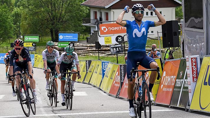 Alejandro Valverde hace bueno el trabajo del Movistar y se lleva la sexta etapa en el Dauphiné