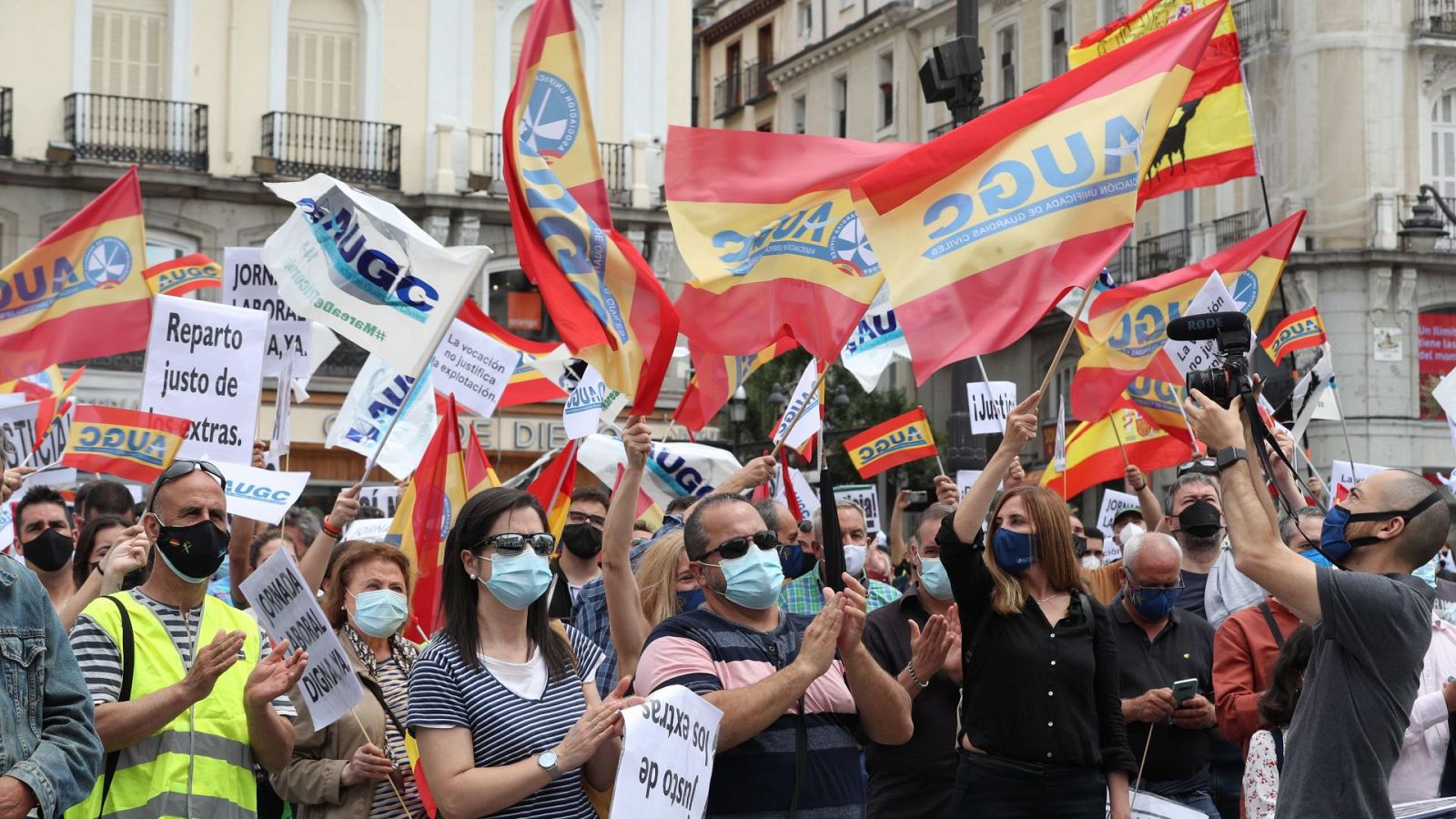 Protesta de guardias civiles para reclamar mejoras laborales