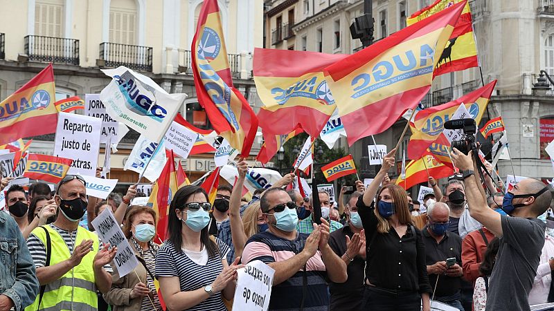 Protesta de guardia civiles para reclamar mejoras laborales