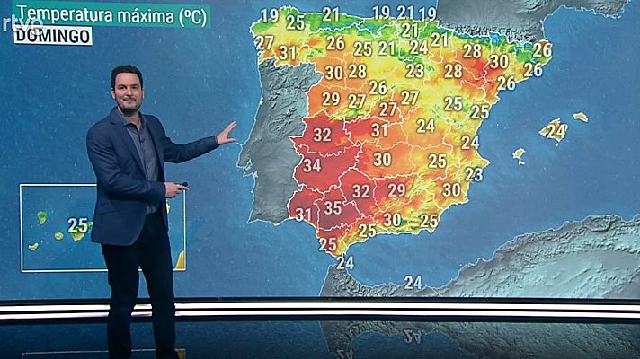 Chubascos y tormentas que pueden ser localmente fuertes e ir acompañadas de granizo. Las temperaturas nocturnas ascenderán en el extremo oeste. Pocos cambios en el resto del país