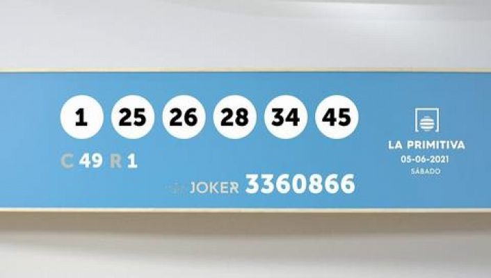 Sorteo de la Lotería Primitiva y Joker del 05/06/2021