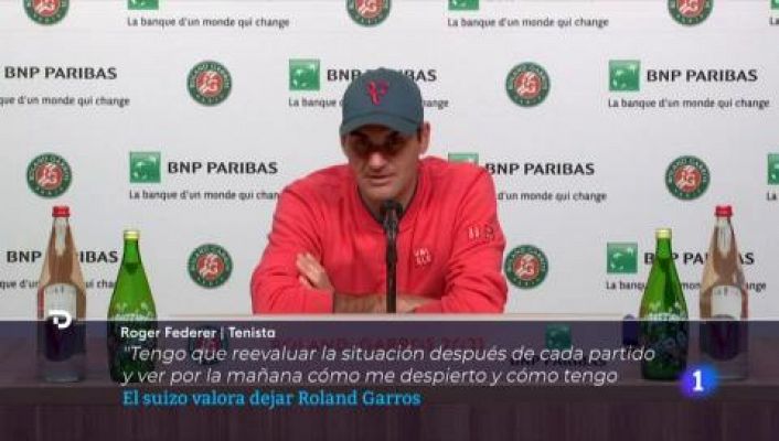 Telediario 1 - Federer se plantea retirarse de Roland Garros