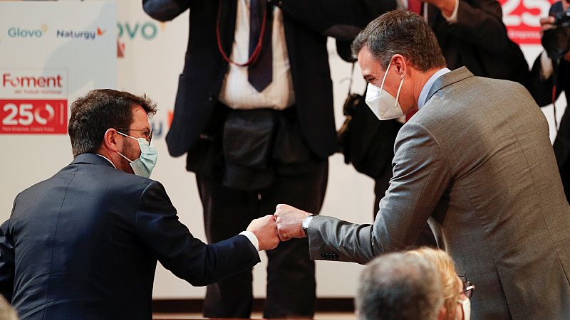 Sánchez y Aragonès coinciden en avanzar por la senda del diálogo mientras Junqueras rechaza la unilateralidad