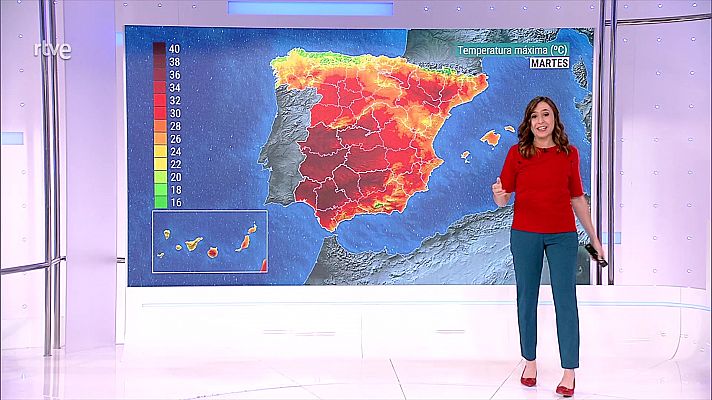 El tiempo - Posibilidad de tormentas fuertes en zonas entre Teruel y Castellón. Intervalos de levante fuerte en el Estrecho