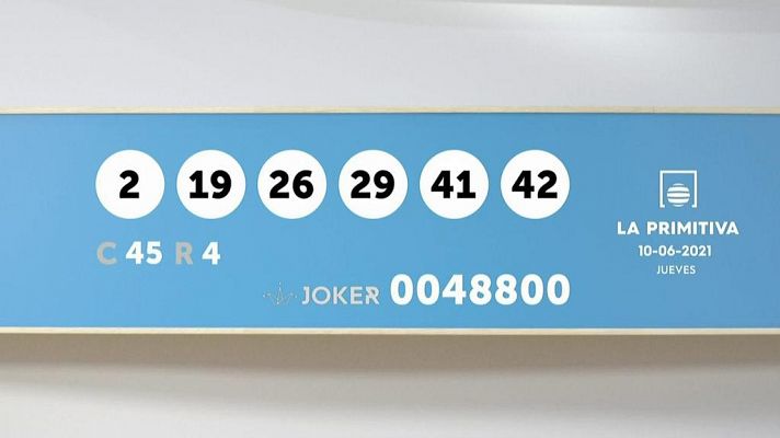 Sorteo de la Lotería Primitiva y Joker del 10/06/2021