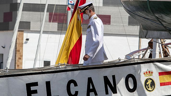 Telediario 1 - El buque Juan Sebastián Elcano llega a Cádiz tras diez meses de travesía