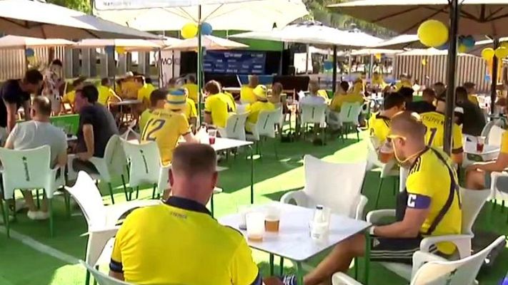 Telediario 1 - La afición sueca desembarca en Sevilla