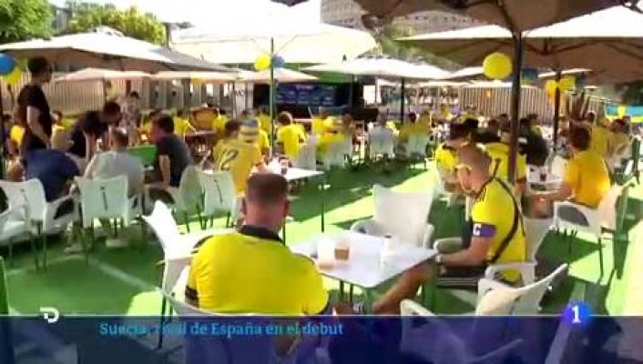 Telediario 1 - La afición sueca desembarca en Sevilla