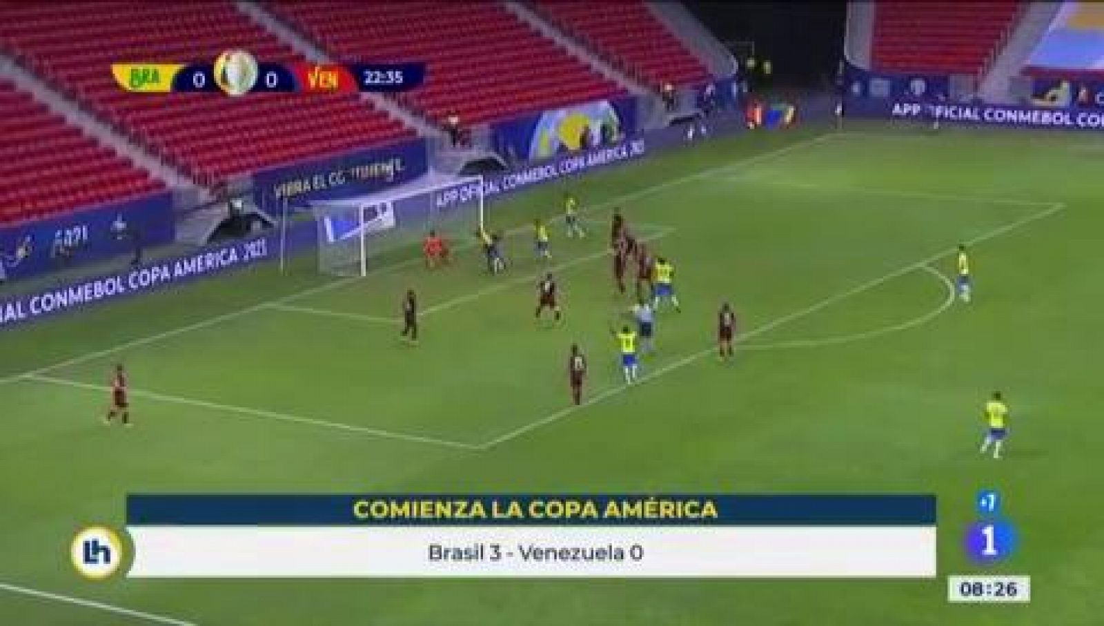 Brasil gana en la Copa América a venezuela (3-0)