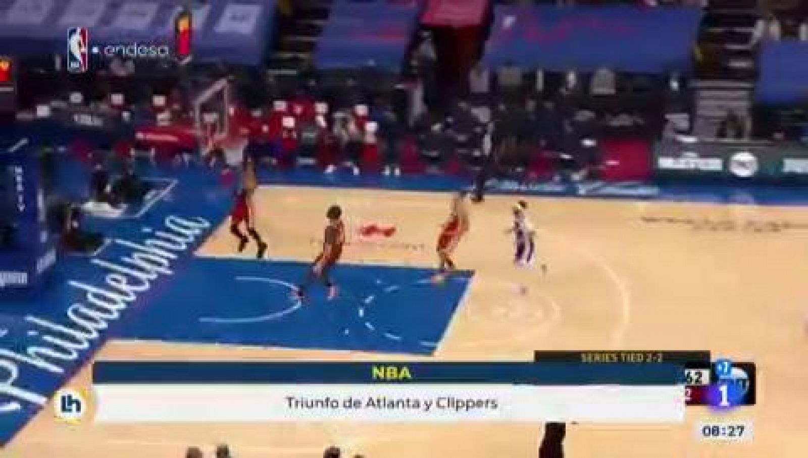 Victorias de Hawks y Clippers para aventajar 3-2 en sus series