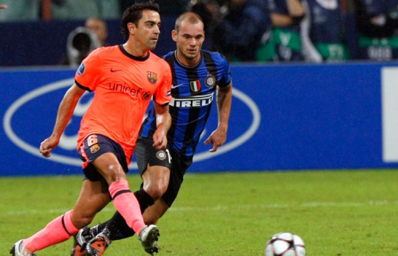 Xavi Hernández habla con TVE antes del partido del Barcelona contra el Dynamo de Kiev  